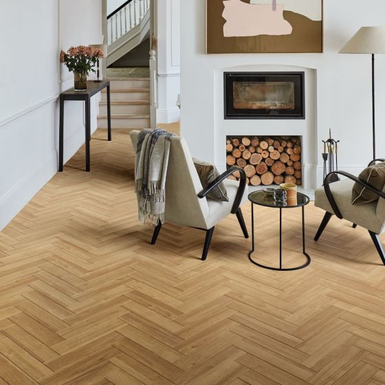 Chene Herringbone Lacquered Oak 14/3 x 90x 400mm Engineered Wood Flooring