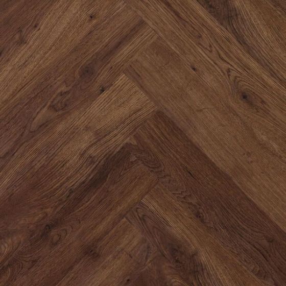 Luxura Herringbone Dark Brown Oak Stickdown LVT